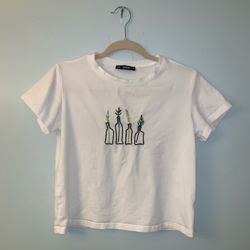 embroidered white t-shirt